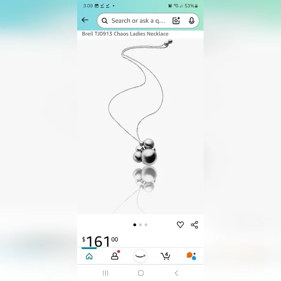 BREIL CHAOS Adjustable Necklace with Polished & Satin Steel Spheres EUC - Picture 11 of 12